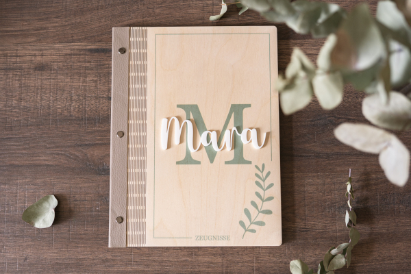 Preview: Zeugnismappe mit Initialen personalisiert